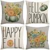 Herbstliches Blumen-Buchstabenkissen Leinen Büro Sofakissen Wohnzimmer Lendenkissenbezug