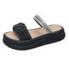 2025 Summer Fashion Casual Thick-soled Flat-soled Women's Shoes Solid Color Fashion Cool Slippers New Outer Sandals Women