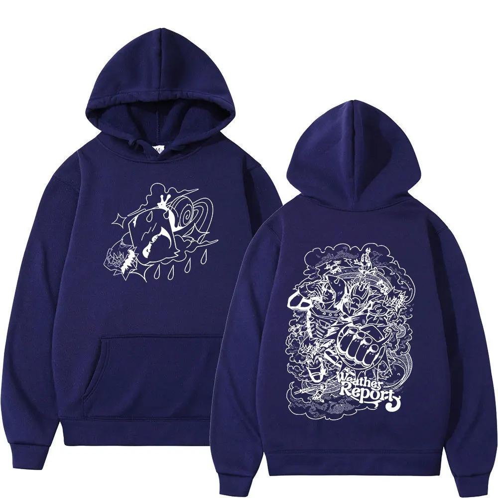 2026 Anime Jojo Bizarre Adventure Weather Report Hoodies Unisex Clothing Fashion Hooded Sweatshirts Long Sleeve Pullovers Streetwear