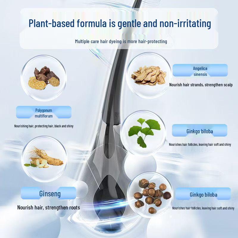 Plant-Based Bubble Hair Dye: One-Wash Gray Coverage, Scalp-Friendly, Hair-Safe