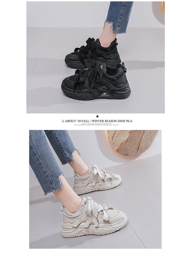 2024 Trendy Korean Style Women's Dad Shoes - Autumn Student Sports Casual Thick-Soled Running Sneakers FB6602