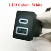 White Led Fit for For Toyota New LC120 Prado Fuse Box Connector Car Type-C PD QC3.0 Dual Phone Charging Adapter Charger Socket
