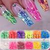 New Nail Glitter Ins Colorful Shell Paper 12 Grids Nail Glitter