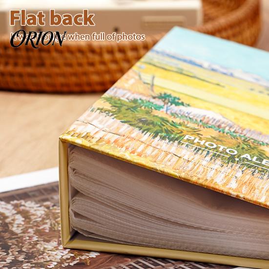 Non-damaging Photo Storage Oil Painting Style Album, Cartoon Slip-In Pocket Kids Memory Book, Thick Paper Durable Album Cover Transparent Sleeves