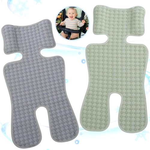 2-Pack Breathable Summer Seat Pad, Foldable Cooling Mat for Stroller, Car Seat, Baby Carrier, Universal Baby Stroller Cooler Cushion