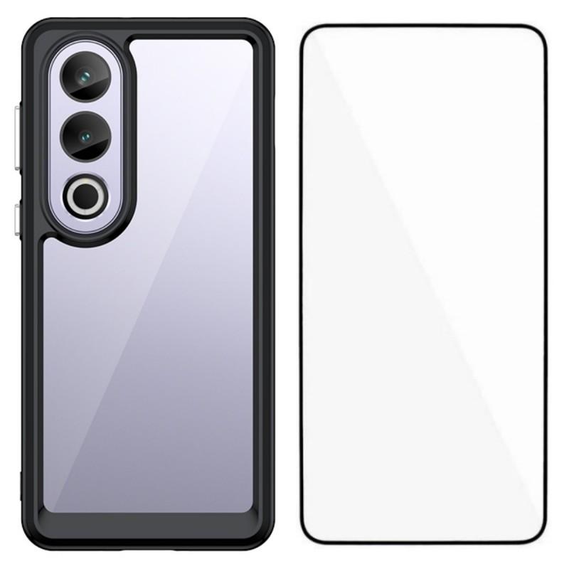 For OnePlus Ace 3V 5G Phone Case WANLONFENG XC Series TPU Acrylic Cover with Tempered Glass (Big Lens Hole)