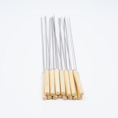 Stainless Steel BBQ Skewers with Wooden Handles
