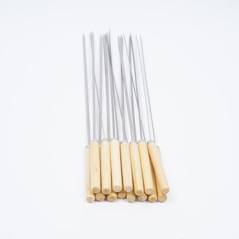 

Stainless Steel BBQ Skewers with Wooden Handles