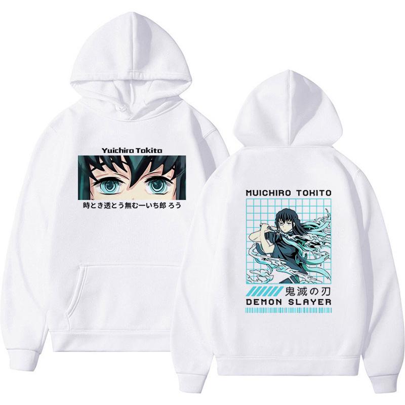 Neue Lustige Japan Anime Demon Slayer Damen Hoodies Lockeres Fleece Sweatshirt Harajuku Muichiro Tokito Bedruckter Kapuzenpullover für Mädchen