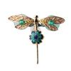Chinese style retro literary dragonfly brooch Dongling jade cloisonne high-end temperament scarf pin niche accessories women
