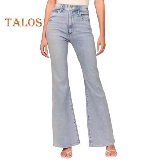 Damen Winterjeans mit mittlerer Taille, Knopfverschluss, Übergröße, schmale Passform, Taschen, gerades weites Bein, Streetwear-Hose, lange Hose für den Alltag