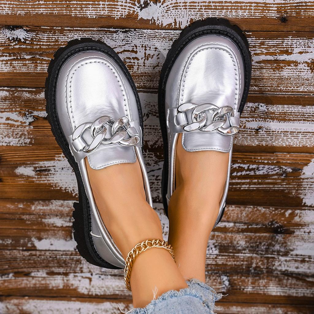 Fashion Spring and Autumn Fashion Women's Shoes 2024 New Solid Color Round Toe Square Heel Casual Slip-on Medium Heel Women's Shoes