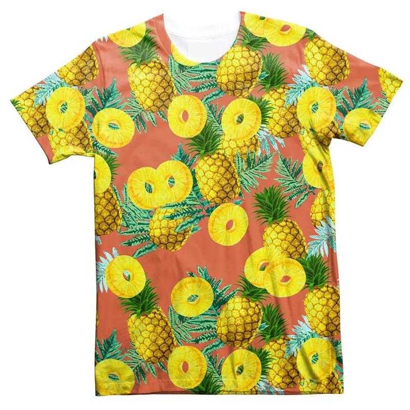 Fashion 3d Printed Fruit T Shirt For Men Vegetables Graphic T-Shirt Tops Women Summer Round Neck Short Sleeves Street Tee Shirts
