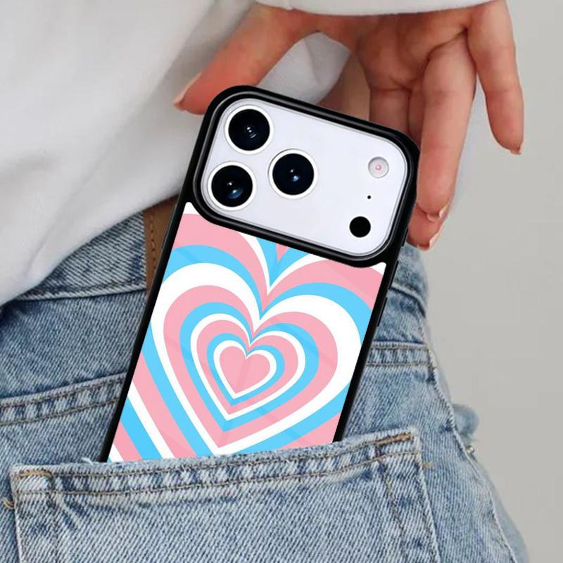 Latte Love Groovy Coffee Heart Pink Phone Case for iPhone 17ProMax 12 13 14 15 16e 17 Pro Max Plus Air Cover