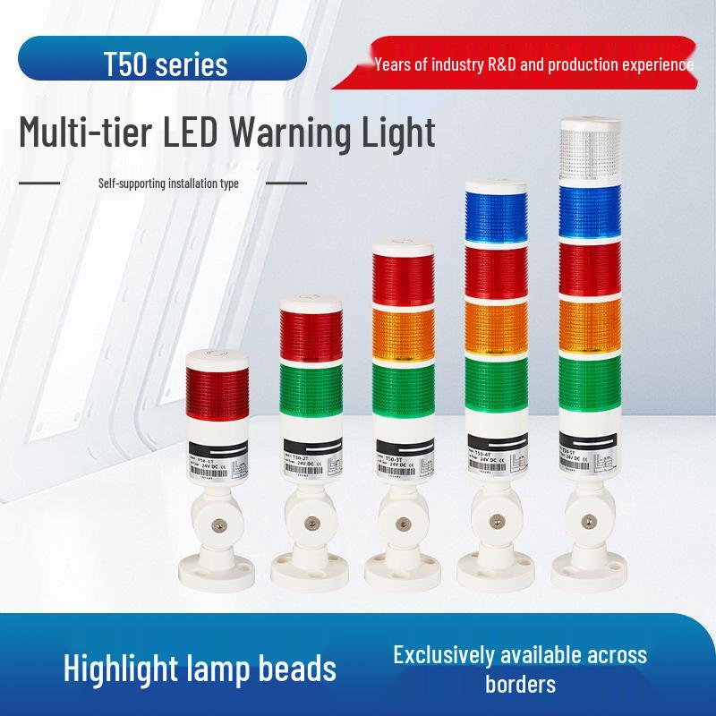 T50 Series Free-Standing Tri-Color LED Warning Light Signal Indicator