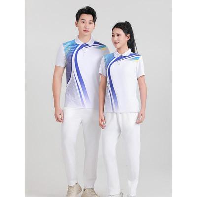 Conjunto Esportivo Unissex de Secagem Rápida: Camisa POLO e Shorts Respiráveis para Equipes de Badminton e Tênis