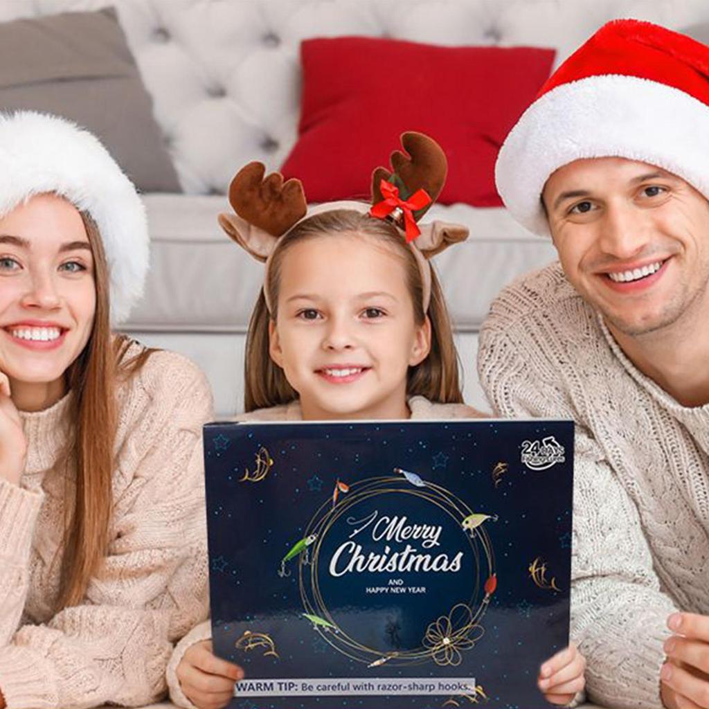 Fishing Christmas Calendar 24 Days Fishing Lures Set Realistic Lures Baits For Anglers Men Boys Teen Nearshore Rivers Lakes