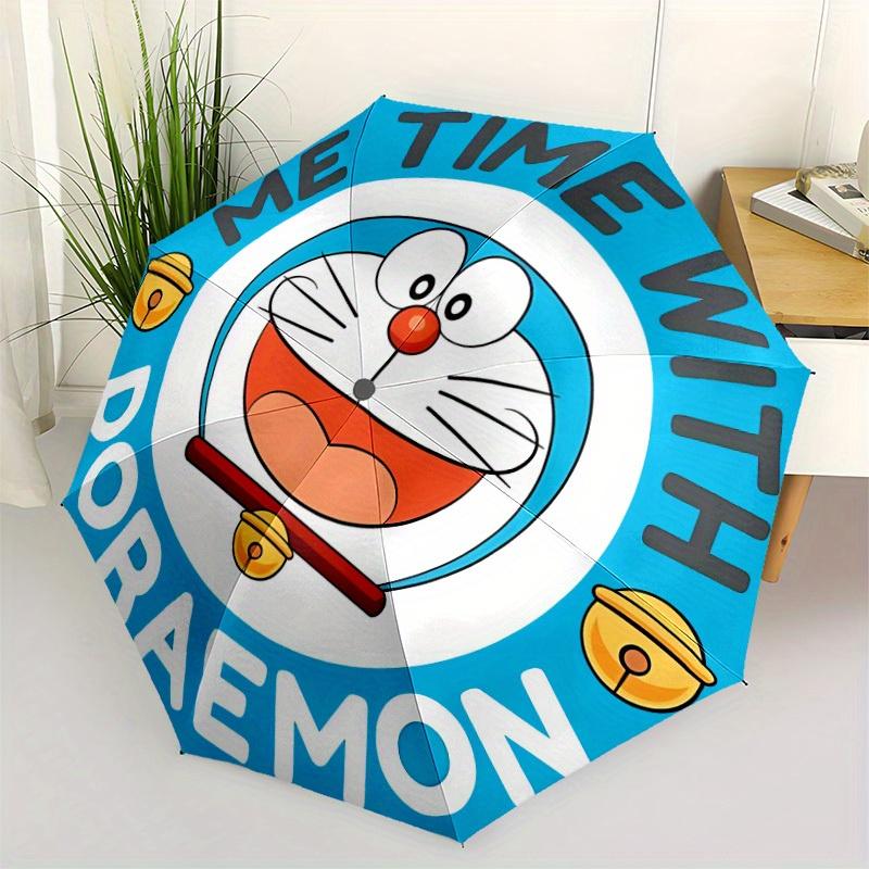 Doraemon Me Time Automatic Folding Umbrella with Sturdy Iron Frame, Portable Compact Travel Umbrella All-Season Use Parties 0807055