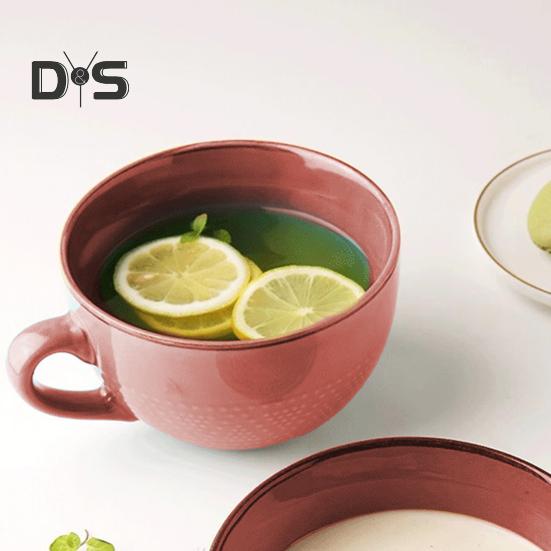 Ciotola da Colazione in Ceramica 700ml Tazza da Zuppa con Coperchio e Cucchiaio Adatta a Microonde e Forno Ciotola da Zuppa di Grande Capacità per Farina d'Avena Noodles