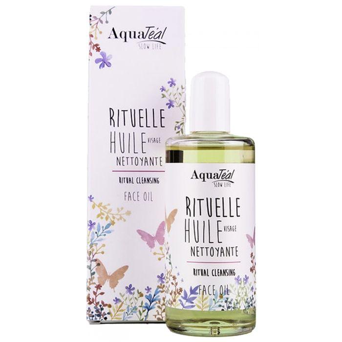 Huile Visage Nettoyante - AQUATEAL - Rituelle - 100ml - Peaux Sensibles - Argan Et Amande Douce