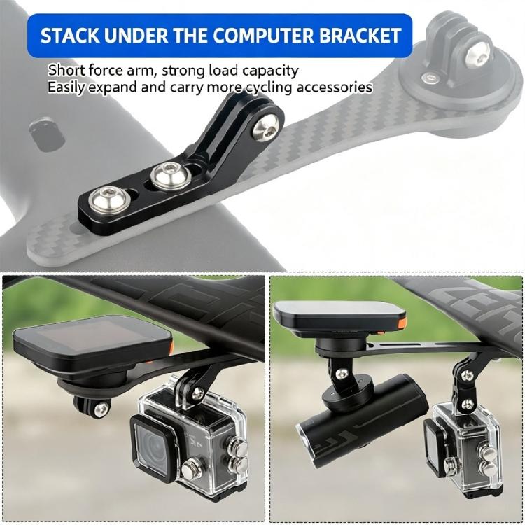 Forward Extension Camera Mount for Integrated Road Bike Bar, Action Camera Holder for Front Ride Video Use Daily