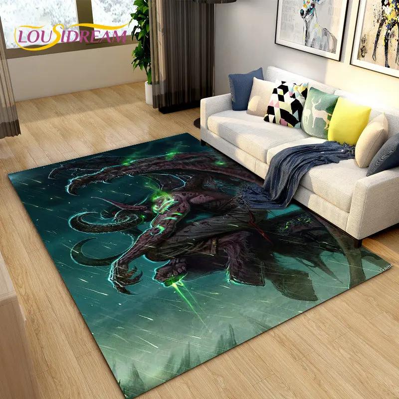 3D WOW, World of Warcraft Spielbereich-Teppich, groß, Teppich für Wohnzimmer, Schlafzimmer, Sofa, Fußmatte, Dekoration, rutschfeste Bodenmatte für Kinder