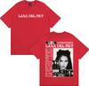 Lana Del Rey Ultraviolence Tour Collage Album T-Shirt 2026 Sommer Unisex Damen Luxus Mode Lässig Baumwolle Übergroßes T-Shirt