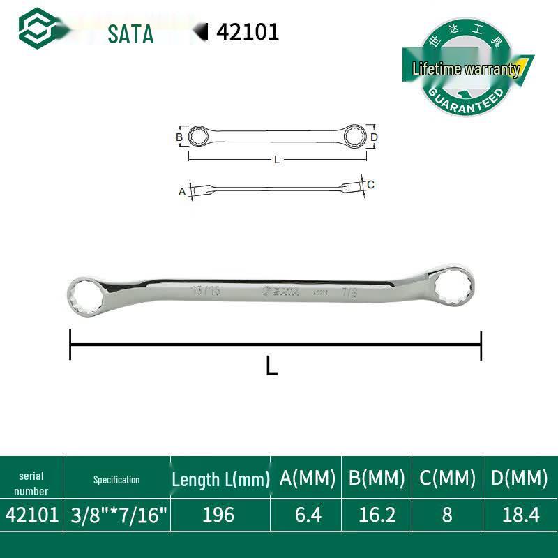 SATA 42101 Imperial Full Polish Double Box End Wrench