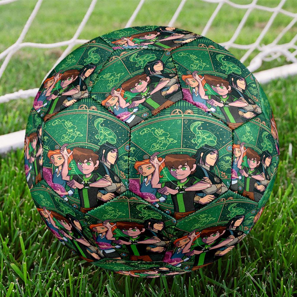 Ben 10 Cartoon Print Size 5 Soccer Ball, Standard Match Football for Sports Game and Team Practice, Ideal Gift for Soccer Fans