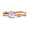 Moonstone Classic Solitaire Ring - 925 Sterling Silver Rose Gold Vermeil