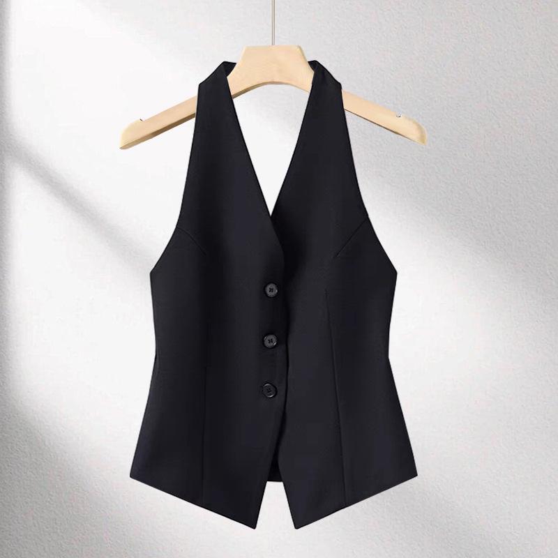 Women's Halter Neck Sleeveless Vest Cardigan - Spring 2025 New Arrival