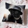 Cute Black Cat Cushion Cover Premium Comfort Reversible Pillow Cove -Two In One Design for Any Room & Car Interior