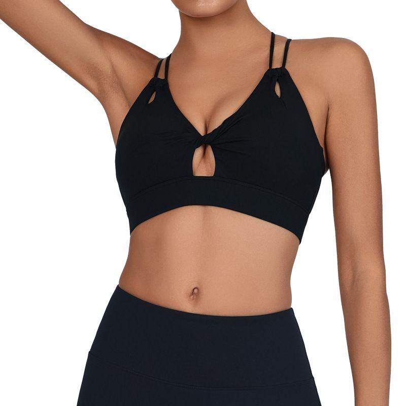 

Export Fashion Sports Inner Female Beauty Back High Strength Chest Wrap Bubble Wrap Fitness Yoga Running Spaghetti Strap Bra Vest Black L