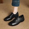Fashion 2025 New Spring Genuine Leather Woman Shoes Round Toe Pumps Shoes for Women Loafers Ladies Shoes Retro Oxford