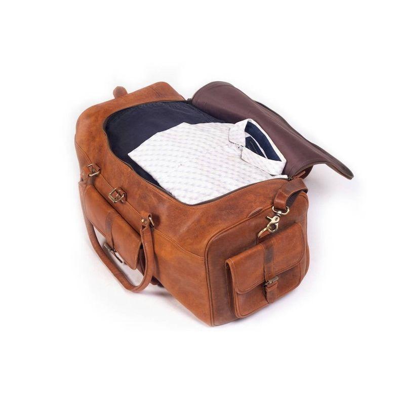 Leather Duffle Bag: Full Grain Weekender Travel Bag