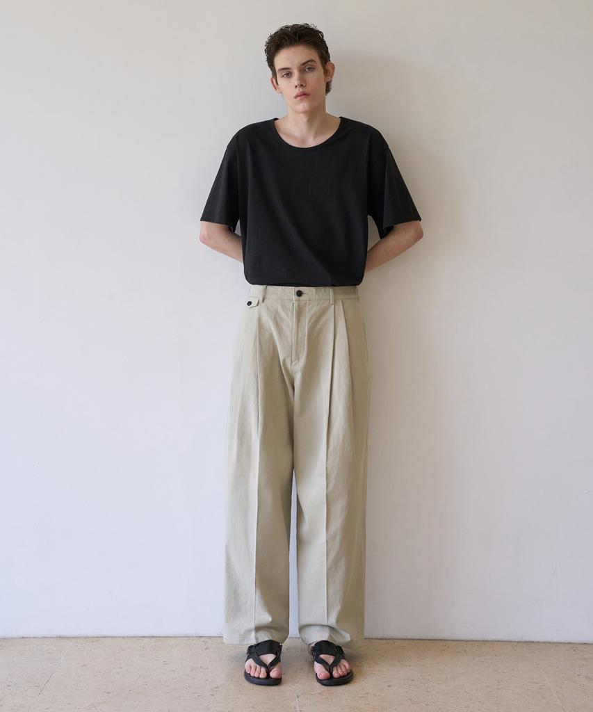 TRIP LE SENS Pocket Double Pleated Slacks_Beige