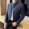 Autumn Winter Chinese Style Blazer Men Fashion Stand Collar  Slim Fit Suit Jacket