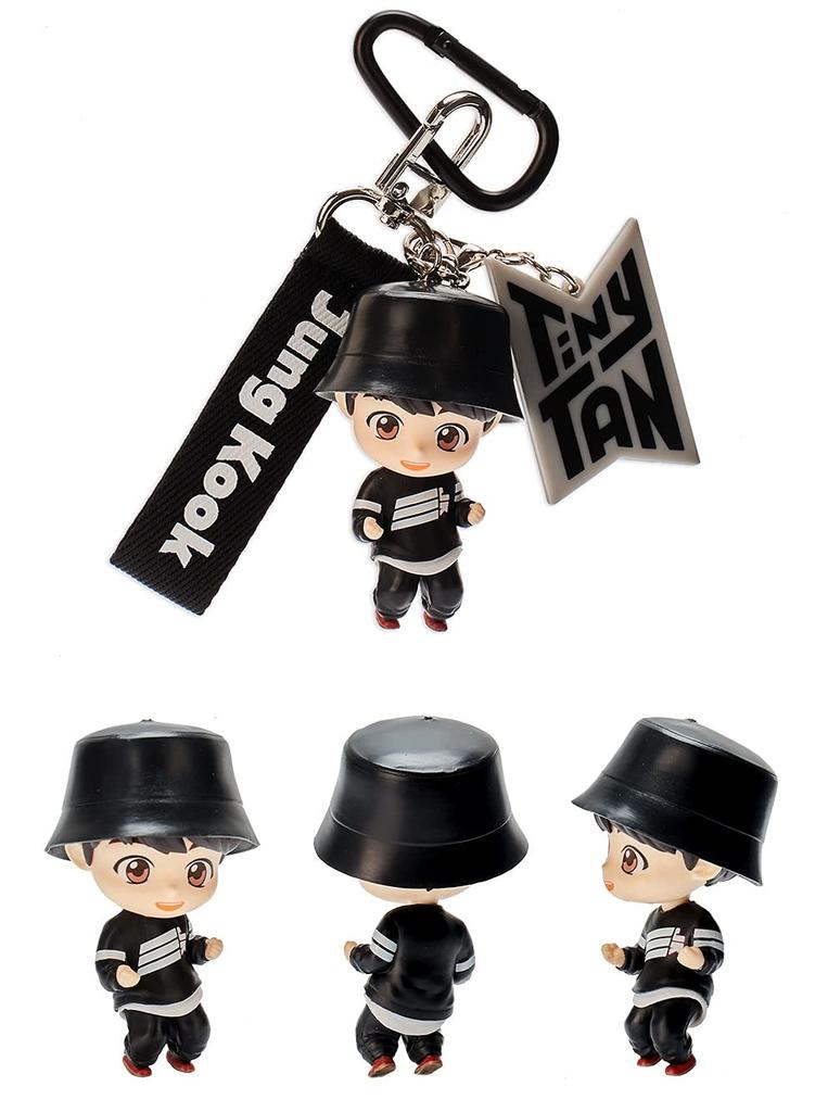 6708 BTS Tinytan Figure Keychain Keyring Kpop Goods Bag Accessory Official Authentic Figurine, Jung Kook, Large