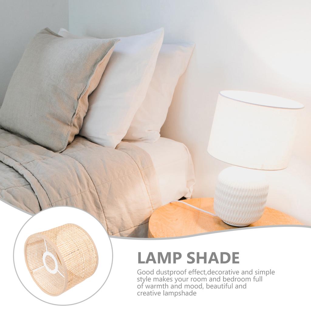 Woven Rattan Lampshade Ceiling Ornament Black Chandelier Accessories Decor Simple Craft Desk