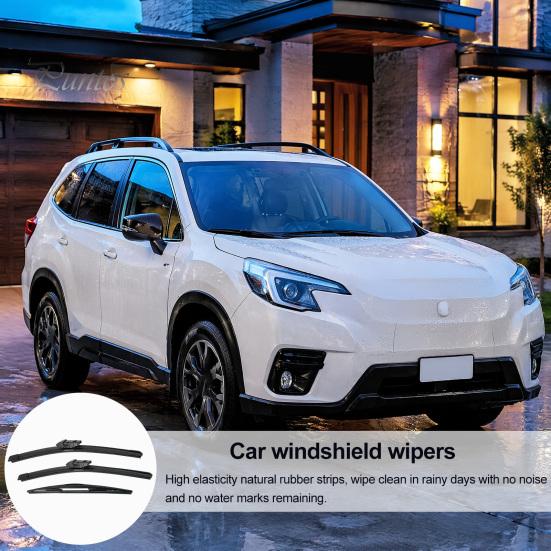 Heavy Duty Car Wipers 3Pcs Beam Wiper Blades Set for Subaru Forester SK 2018-2024, Window Cleaning 26"+16"+14" Silent Front Rear Blades, Original