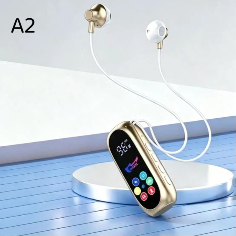 1 Stück Bluetooth-Kopfhörer Clip-On-Kopfhörer Farbdisplay Kabellose Headsets Hifi-Stereo-Geräuschunterdrückung Ohrstöpsel für Live