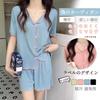 Pajamas Specialty Store Pajamas Short Sleeve Rayon Fabric Top and Bottom Set Elegant Roomwear Cute Loungewear Stylish Thin Loose Fit Nightwear Plain