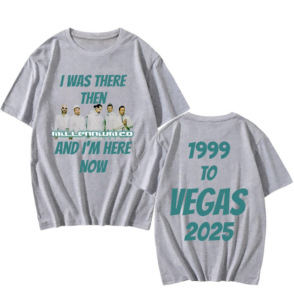 Millennium 2.0 1999 To Vegas 2025 Tour T-shirt Backstreet Boys Band Fashion Tshirts Cotton Short Sleeve Male T Shirt Unisex Tees