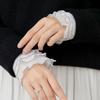 New Fake Sleeves for Women Autumn Winter Sweater Decorative Lace White False Sleeves Pleated Wrist Pleated Fake Cuff