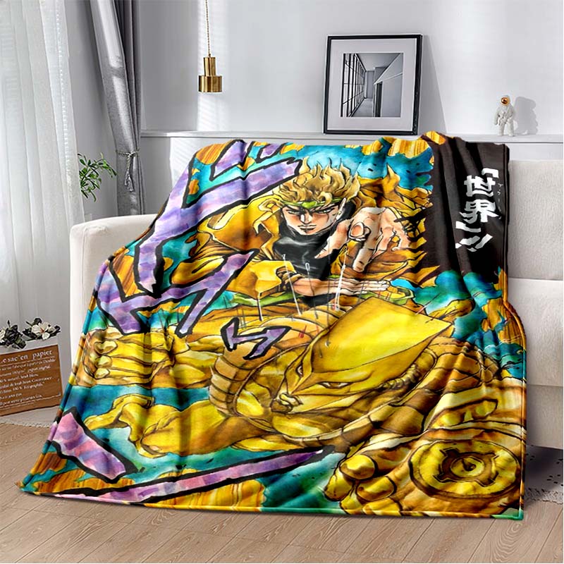 3D Cartoon Anime J-JoJo's Bizarre Adventure Bedruckte Decke Haus Sofa Bettbezug Wohnzimmer Schlafzimmer Dekoration Warme Weiche Decke
