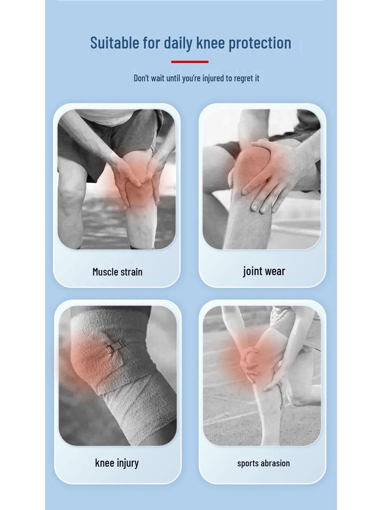 Knit Breathable Sports Knee Pads for Men - Compression Support for Basketball, Cycling, and Meniscus Protection