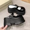 Fashion 10cm Pu Leather Platform Wedge Flats Summer Autumn Breathable Slip On Pumps Spring Synthetic Mary Jane High Brand Shoes