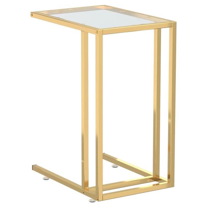 VidaXL Table d'appoint ordinateur Transparent 50 x 35 x 65 cm Verre trempé