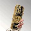 Etui na telefon szklane z wzorem Lwa Bogactwa, malowane złotym metalicznym lakierem, dla iPhone 17 16 15 14 13 12 11 Pro Max 15 14 Plus 17 Air 16E