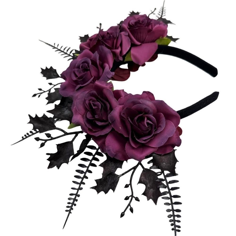 Vintage Artificial Flower Headband Simulated Crown Hair Hoop for Gift Hair Accessories
